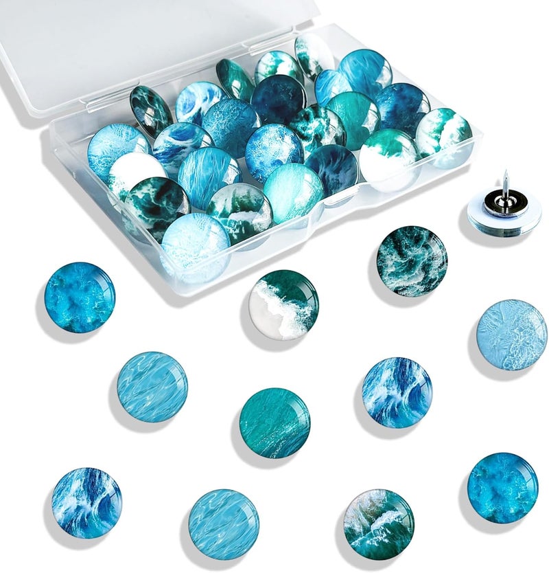 Tandarui Ocean Decorative Push Pins, Thumb Tacks for Bulletin Board, Bulletin Board Decorations,Photos Wall Maps,Cute Thumbtack for Desk Accessories,Classroom Decor, Office Decor and Home(Ocean-24) - Image 1